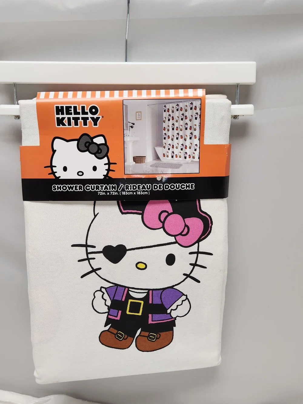 Hello Kitty Halloween Pink & Purple Character Shower Curtain